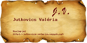 Jutkovics Valéria névjegykártya